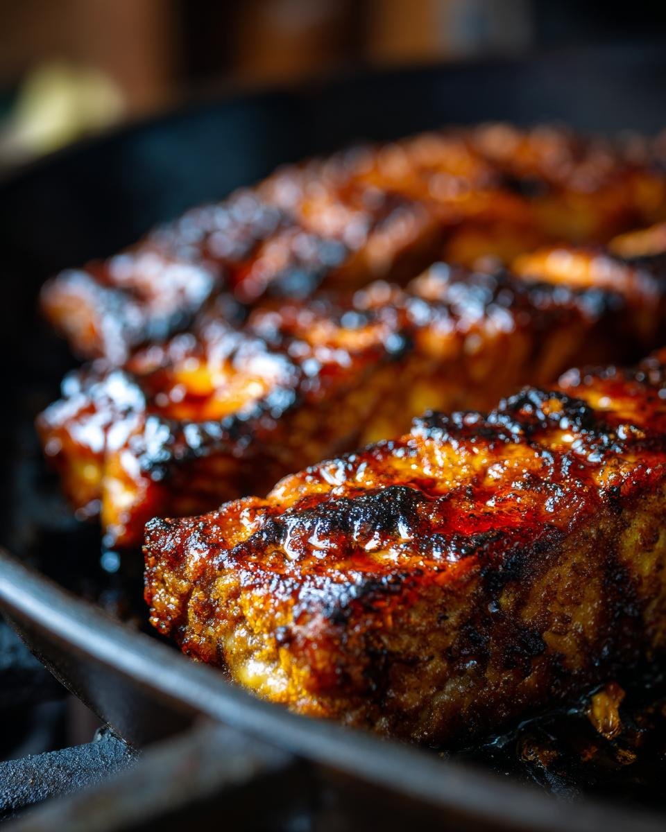 Close-up of crispy cornmeal fried fish fillets in a pan, showcasing a golden-brown crust and glistening glaze.