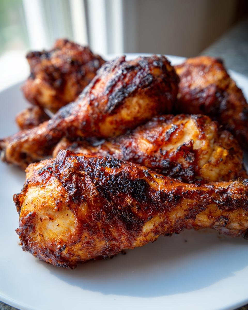 A plate of Irresistible Baked Chicken Drumsticks Crispy Delight, perfectly seasoned and roasted to a golden brown.