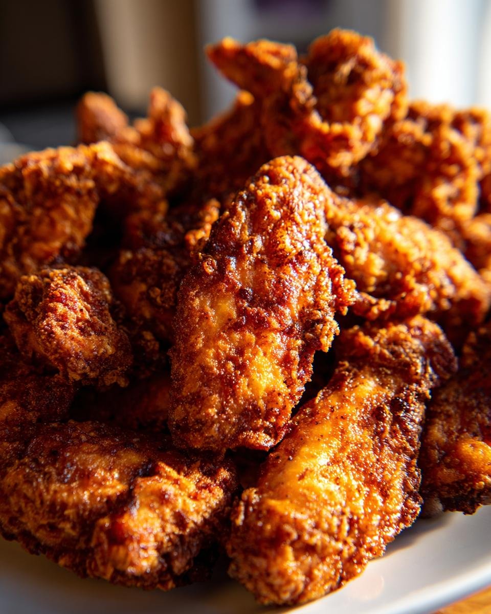 Close-up of a pile of Irresistible Crispy Griddle Wings, golden brown and perfectly seasoned.