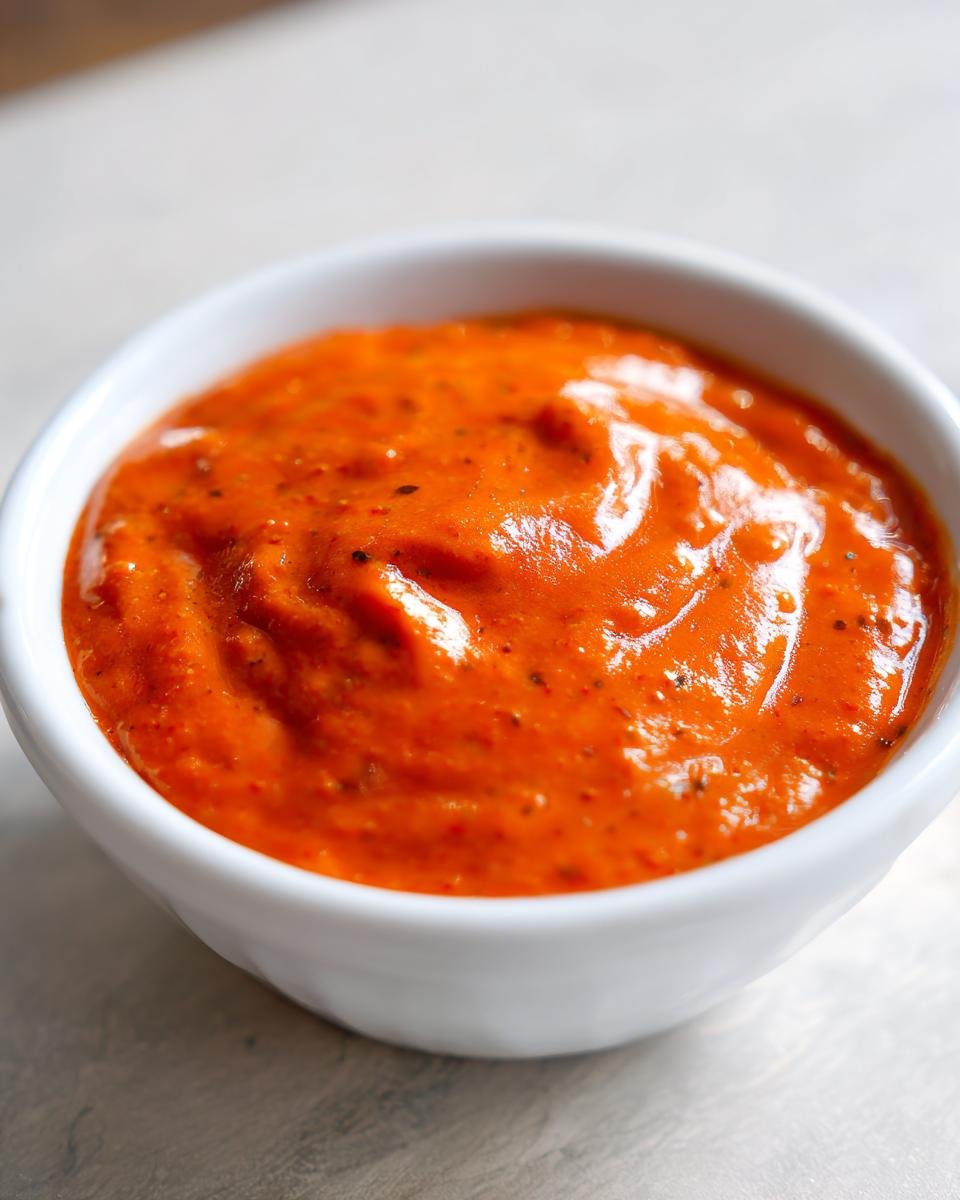 A close-up of a white bowl filled with Irresistible In And Out Sauce Recipe.