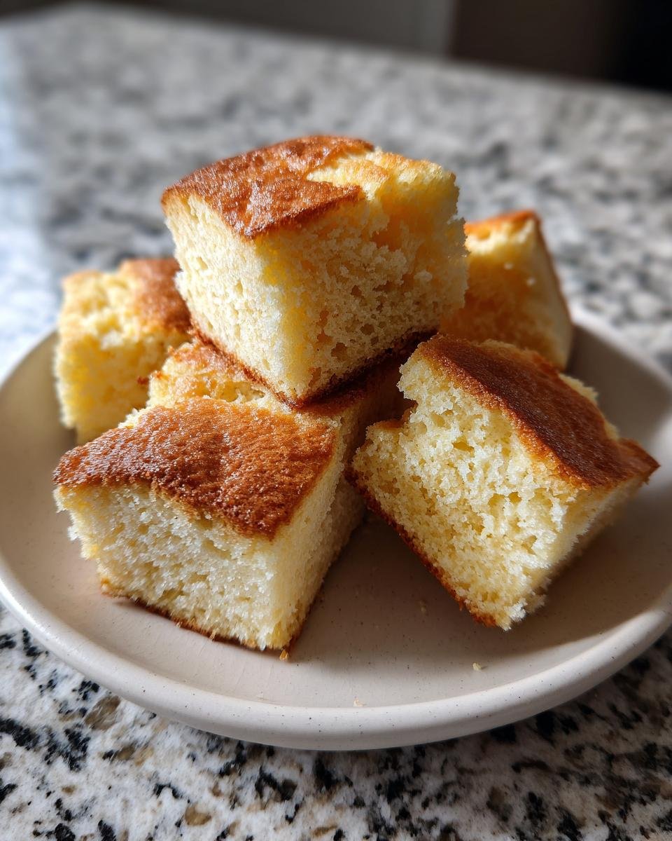 A stack of golden-brown, square-cut pieces of Lembas Bread From Lord Of The Rings on a small plate.