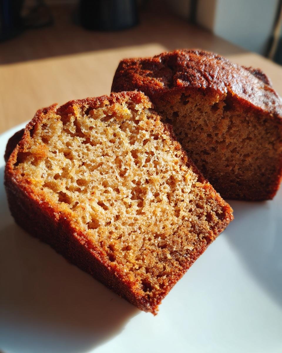 Two slices of incredibly moist banana cake showing a tender, open crumb structure, perfect for a moist banana cake.