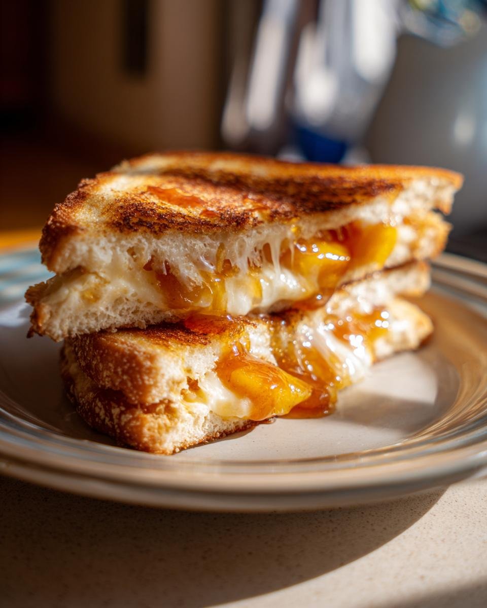 Grilled Cheese With Honey Peaches - Other 4